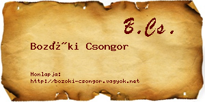 Bozóki Csongor névjegykártya